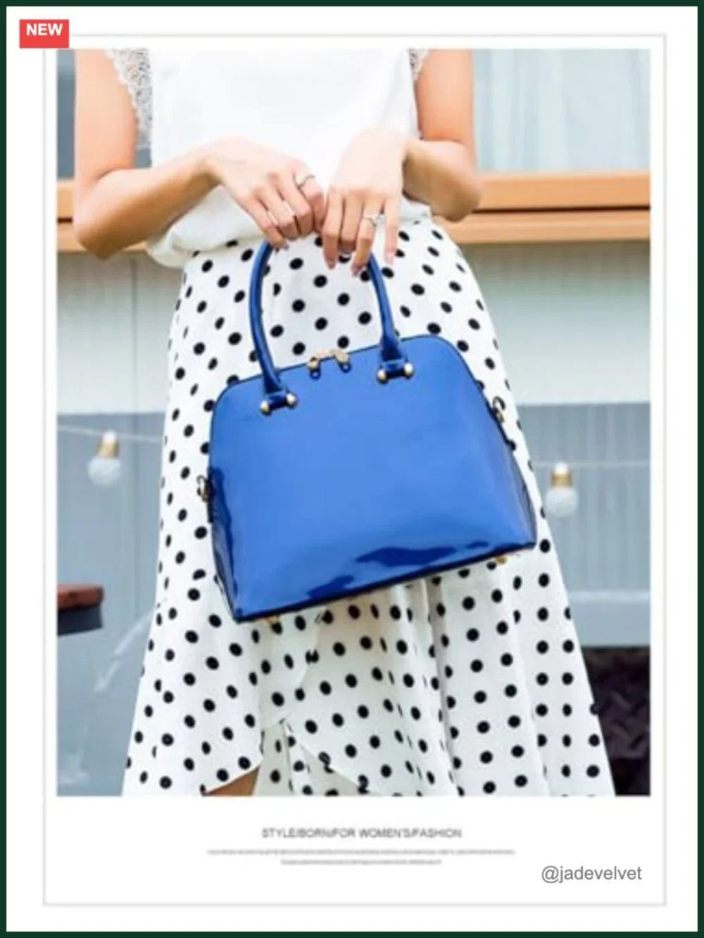 Patent Leather Dome Satchel Purse Zip-around Handbag Large Top-handle Shoulder